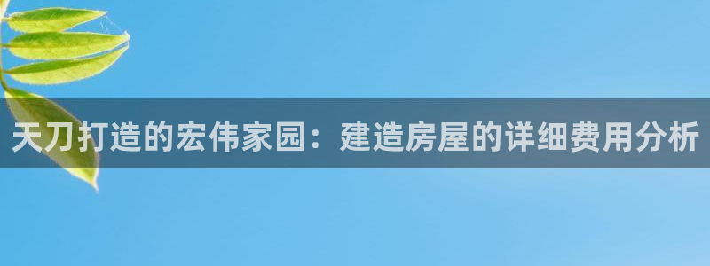 安信12周年：天刀打造的宏伟家园：建造房屋的详细费用分析