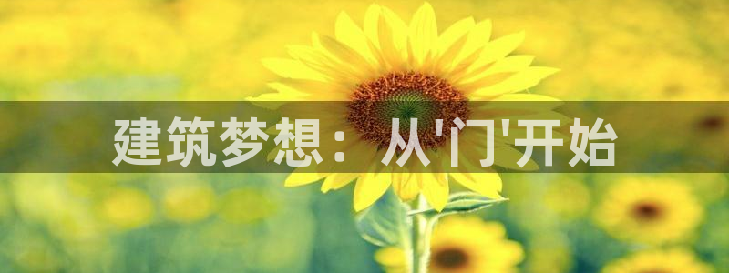 安信12娱乐登录：建筑梦想：从\'门\'开始